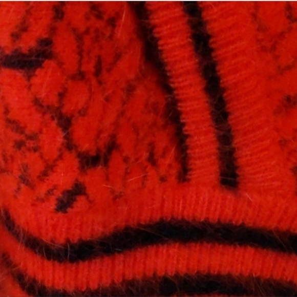 VTG Rafiana Faux Wrap Red Sweater Soft Fuzzy Angora Wool Blend Buttons Dolman M - Picture 3 of 14